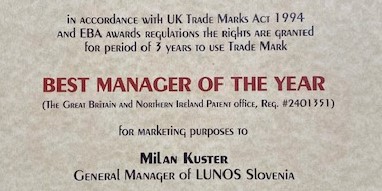 Lunos in Milan Kuster prejela mednarodni priznanji za izvrstno delo