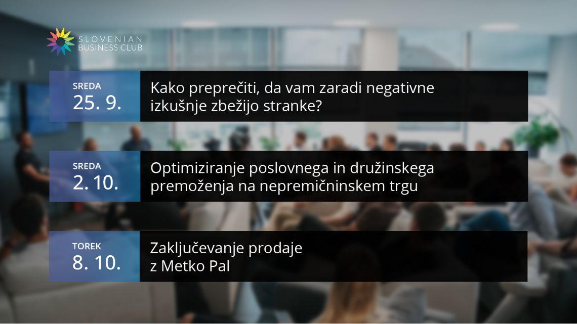 Ne zamudite: za vas pripravljamo edinstvene dogodke z vrhunskimi strokovnjaki