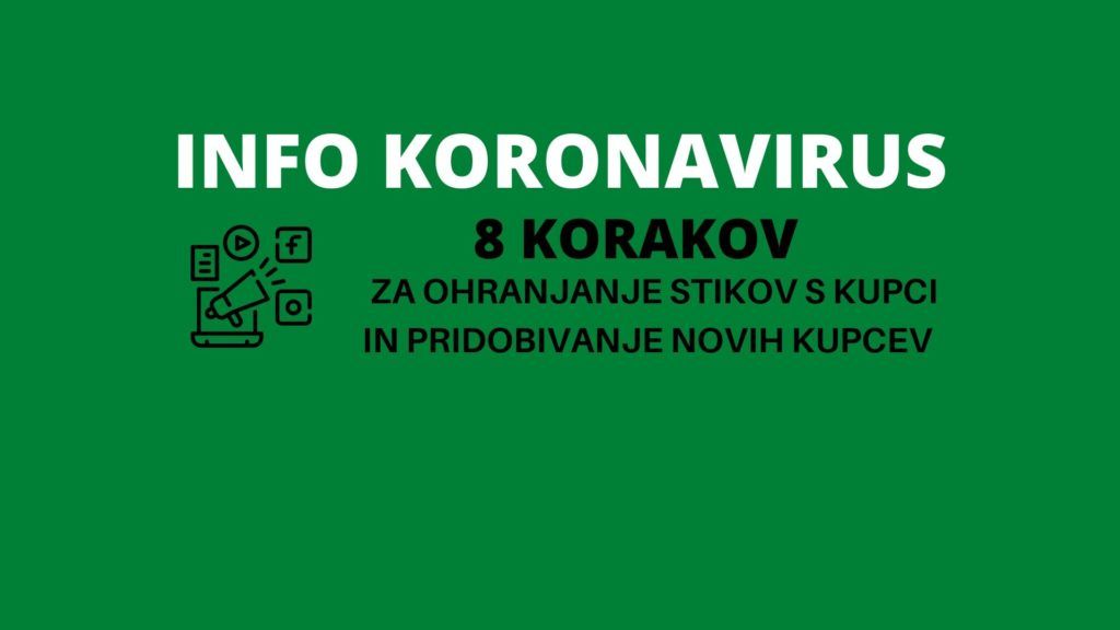 INFO KORONAVIRUS: (prodajni nasvet) Kako v času krize ohraniti stik s kupcem in privabiti pozornost novih kupcev?