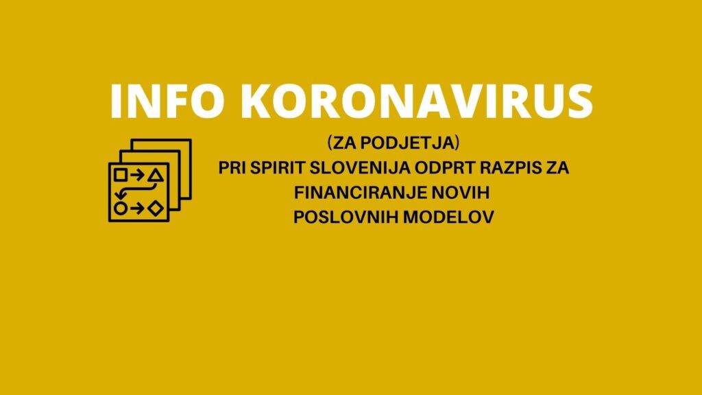 INFO KORONAVIRUS: (delavnica in razpis za MSP) Spirit Slovenija financira razvoj novih poslovnih modelov