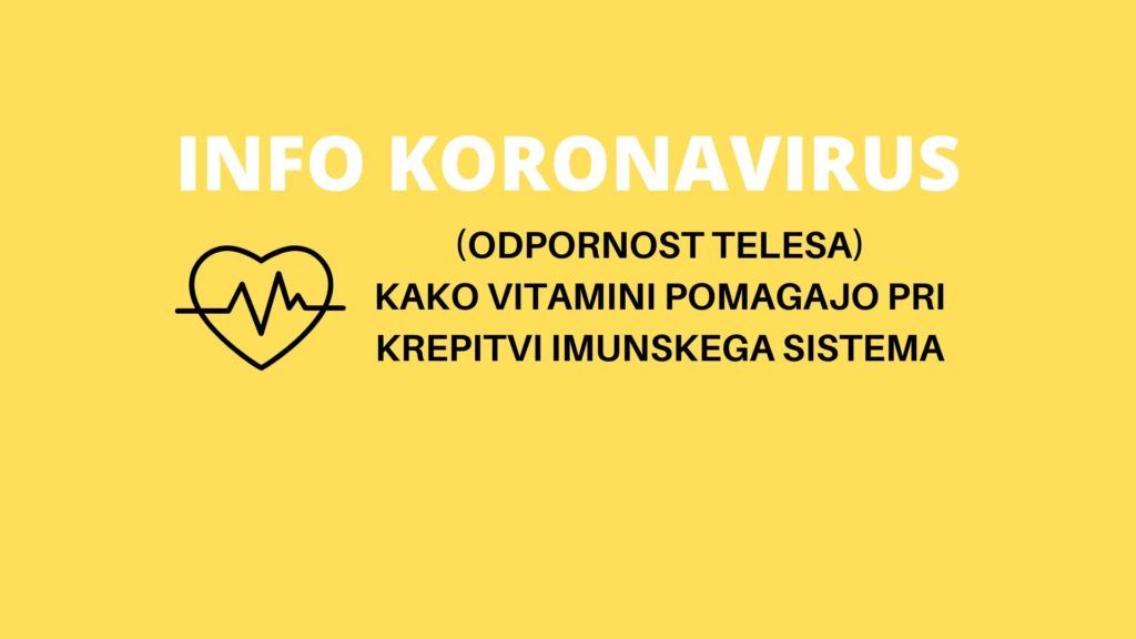 INFO KORONAVIRUS: (odpornost organizma) Kako lahko vitamini v tem času pomagajo pri krepitvi imunskega sistema