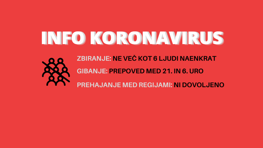 Prepovedano zbiranje več kot šest ljudi in omejitev gibanja ljudi med 21. in 6. uro