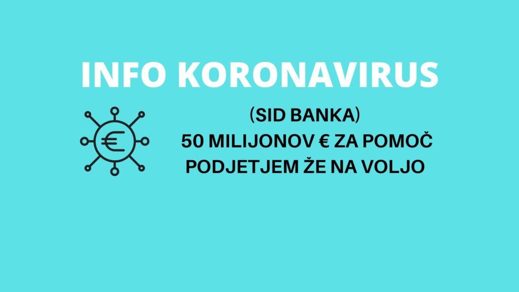 INFO KORONAVIRUS: (SID banka) 50 milijonov evrov za likvidnostne kredite že na voljo
