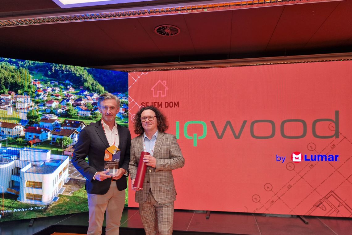 iQwood prejemnik okoljskega certifikata Znak kakovosti v graditeljstvu