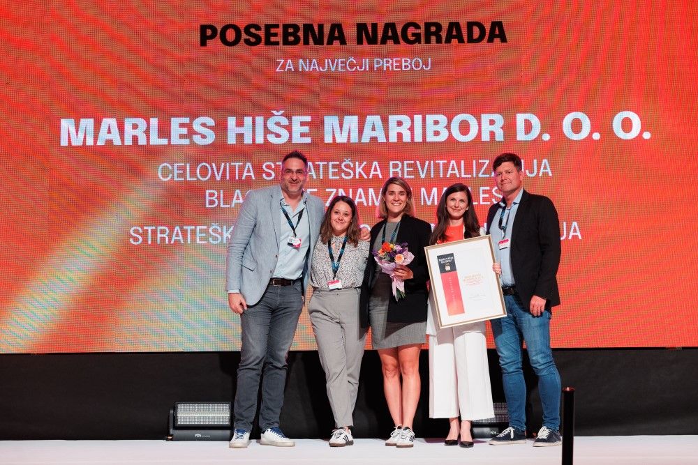Marles prejel priznanje Marketinška odličnost za največji preboj