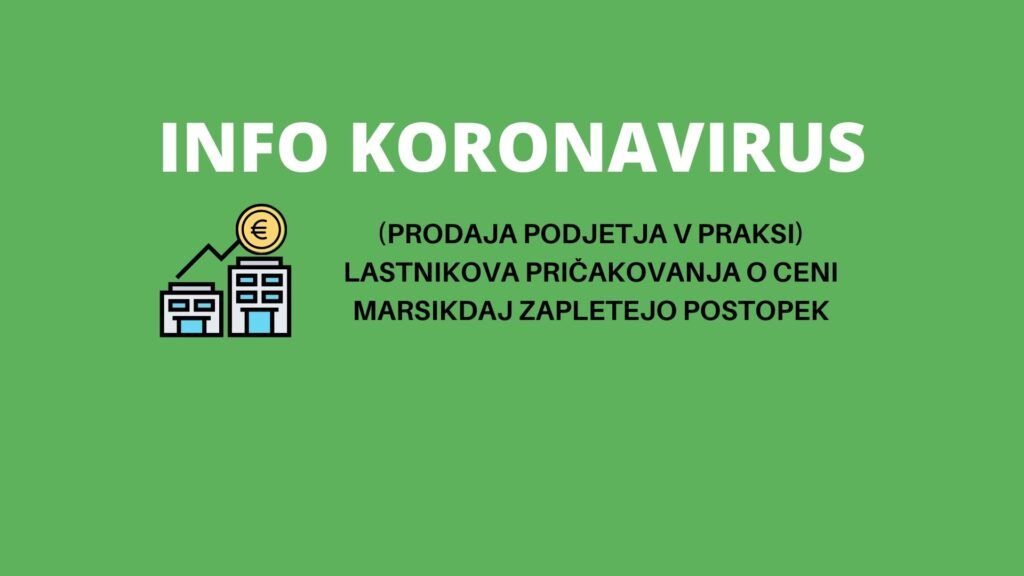 INFO KORONAVIRUS: Kako se lotiti prodaje podjetja v novih razmerah