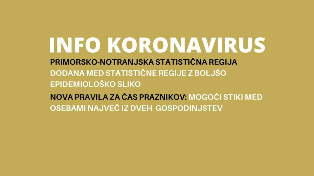 (od danes naprej) V Primorsko-notranjski regiji se sproščajo določeni ukrepi, nova pravila druženja za praznike