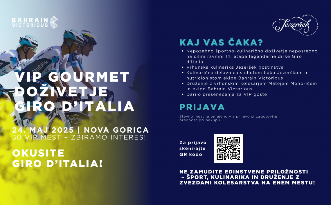 VIP Gourmet doživetje na ciljni ravnini Gira d’Italia 2025 – poslovna priložnost, ki je ne gre zamuditi