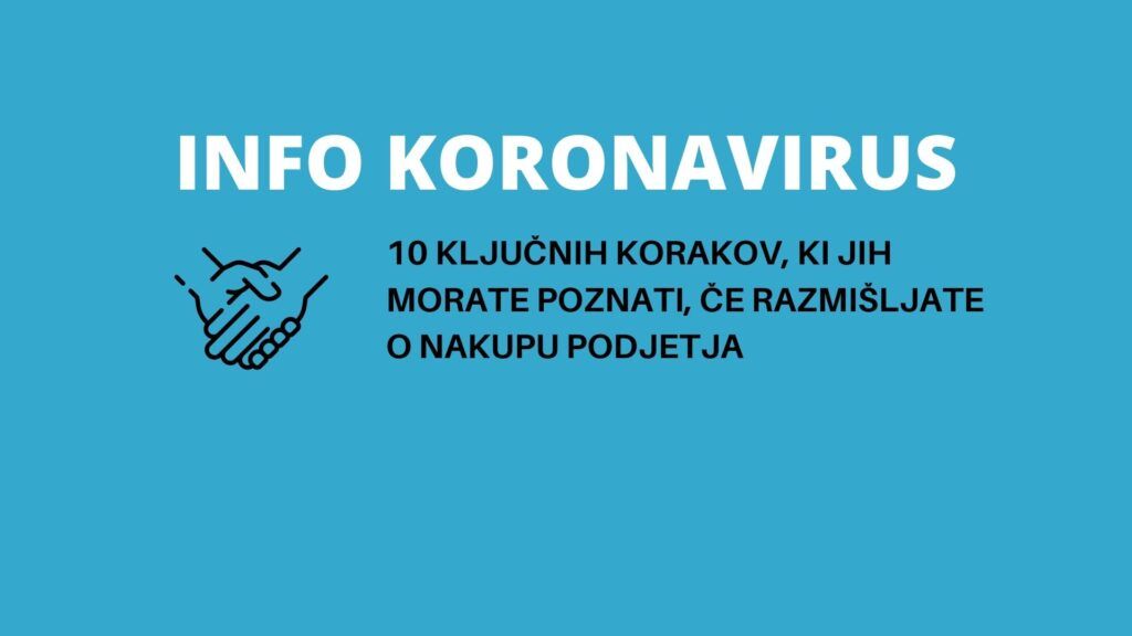 INFO KORONAVIRUS: Kako se lotiti nakupa podjetja v novih razmerah