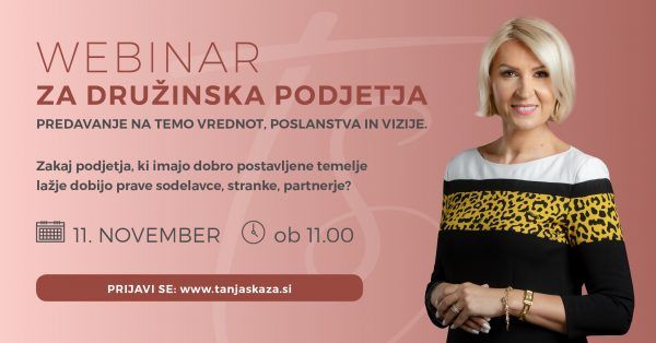 (webinar s Tanjo Skaza) Vrednote, poslanstvo in vizija v družinskih podjetjih