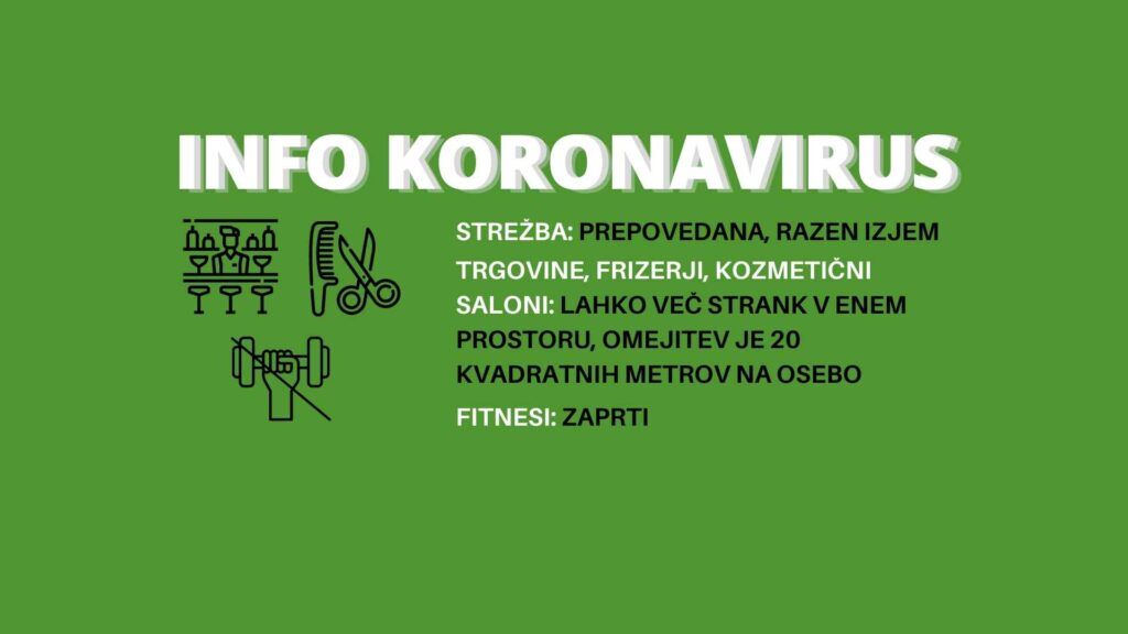 (od 22. oktobra naprej) To so nova pravila za gostince, frizerje, kozmetične salone in fitnes centre