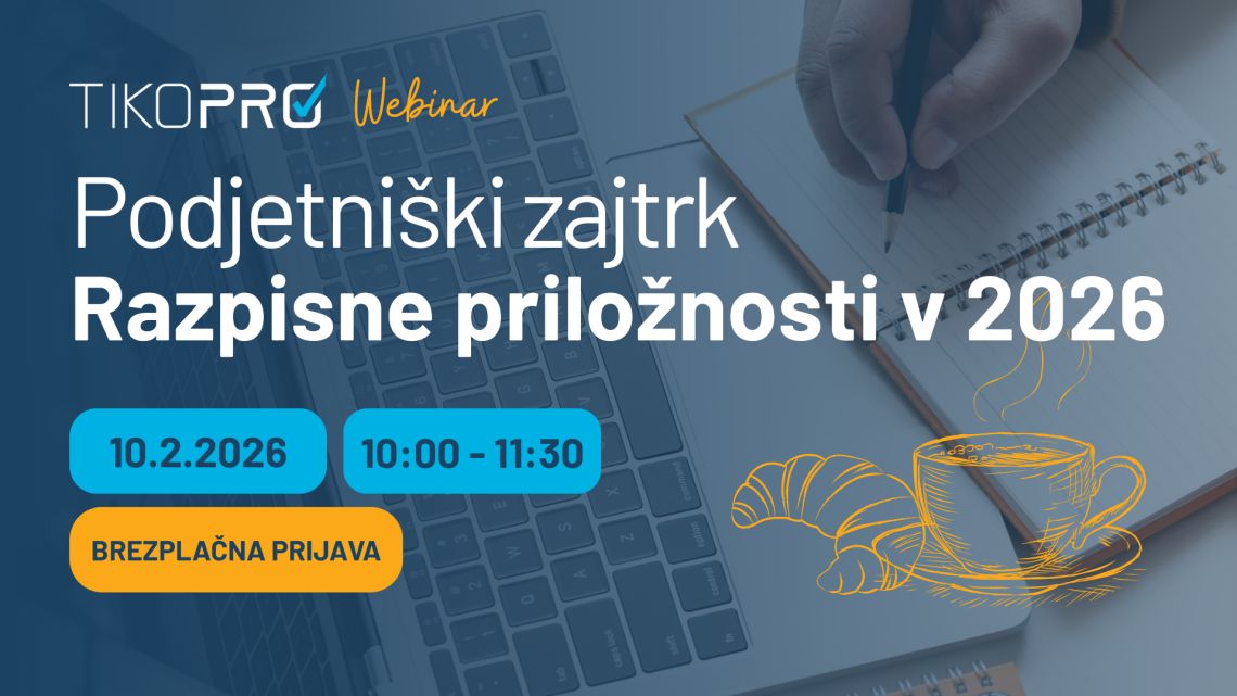 Vabilo: Online Podjetniški zajtrk TIKO PRO – (Ne)povratna sredstva 2026